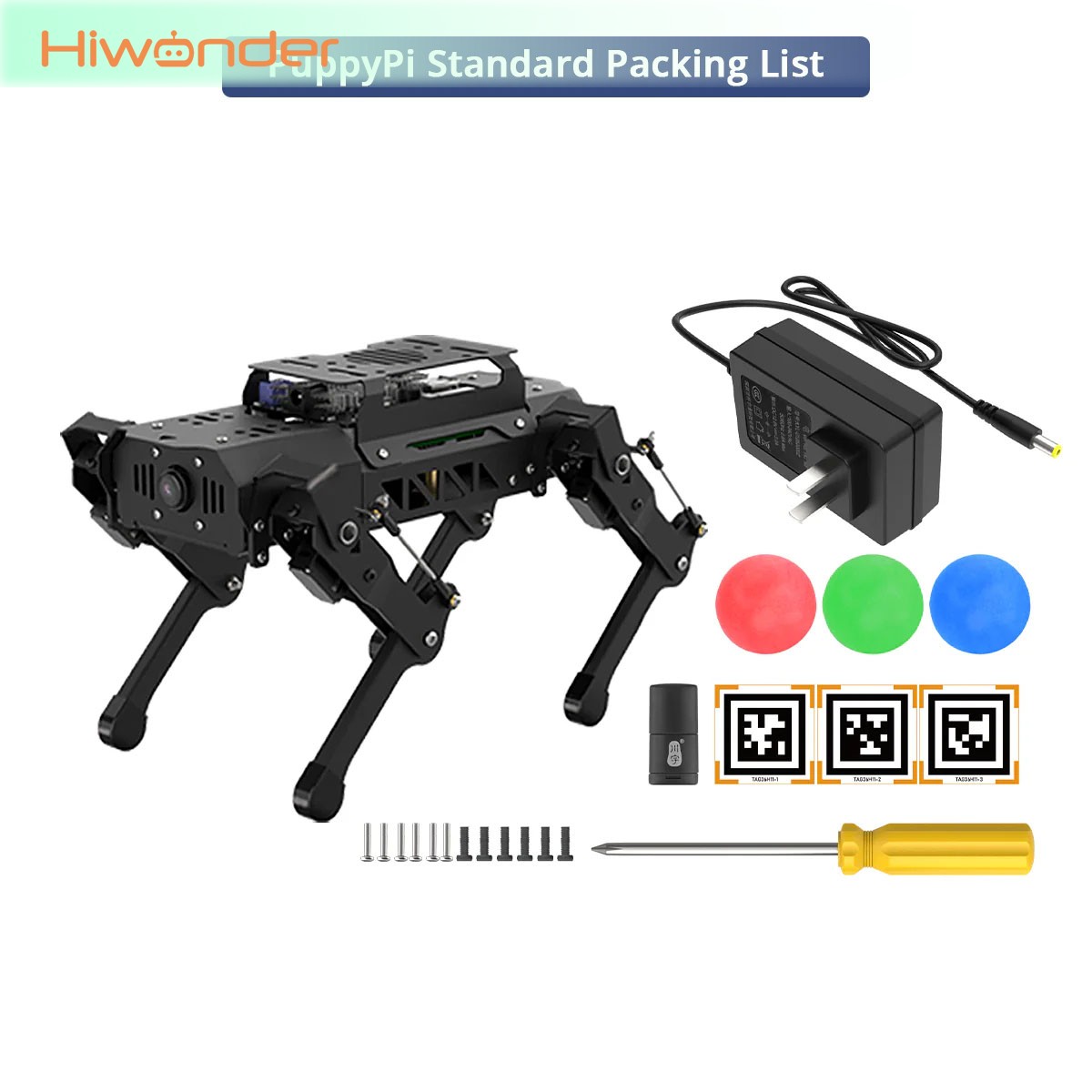 Raspberry Pi 5 8Gb Kit - مجموعة Hiwonder PuppyPi القياسية Robot Dog