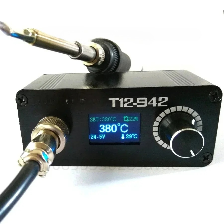 محطة لحام رقمية MINI T12 STC O - مراجعة Soldering Station T12 Oled وسعره