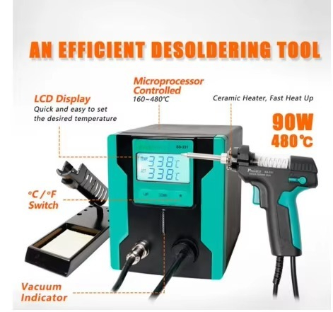 مضخة لحام كهربائية رقمية آمنة  - مراجعة Desoldering Gun Vacuum Electric وسعره