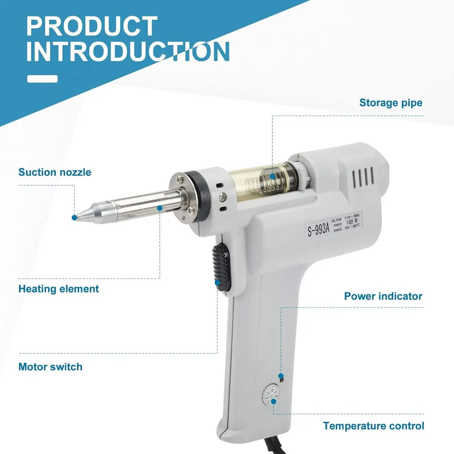 مسدس إزالة اللحام الكهربائي S- - مراجعة Desoldering Gun Vacuum Electric وسعره