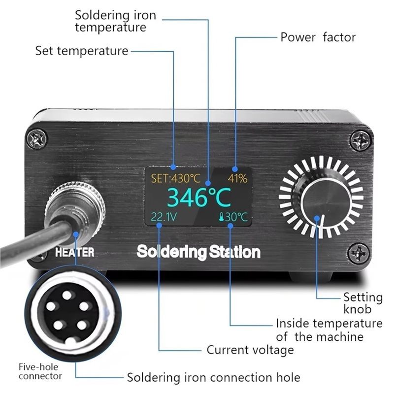 محطة لحام رقمية محمولة ABYN-Pr - مراجعة Soldering Station T12 Oled وسعره
