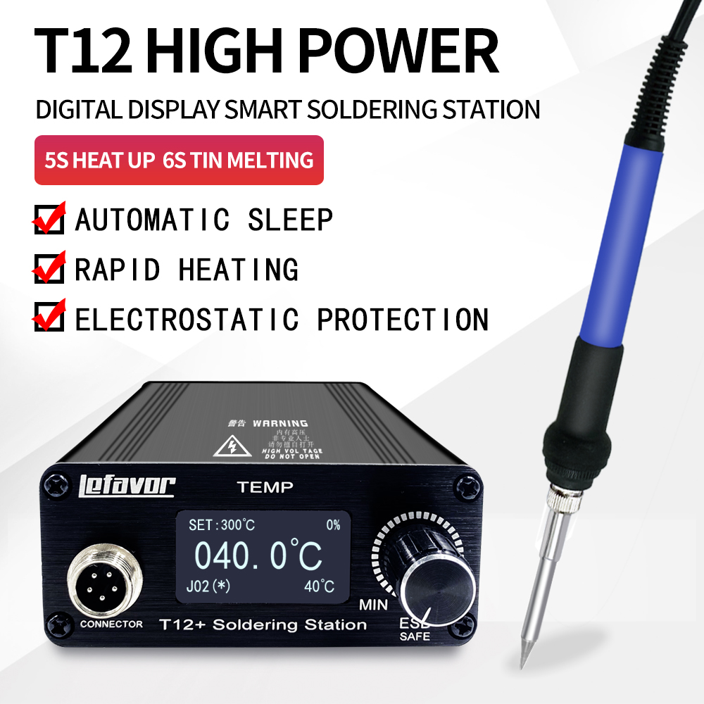 T12 + محطة لحام سبيكة لحام 1.3 - مراجعة Soldering Station T12 Oled وسعره